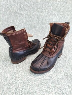 Frye Veronica Duck Boot · Shearling Lined · Size 7.5B · Brown & Black Leather